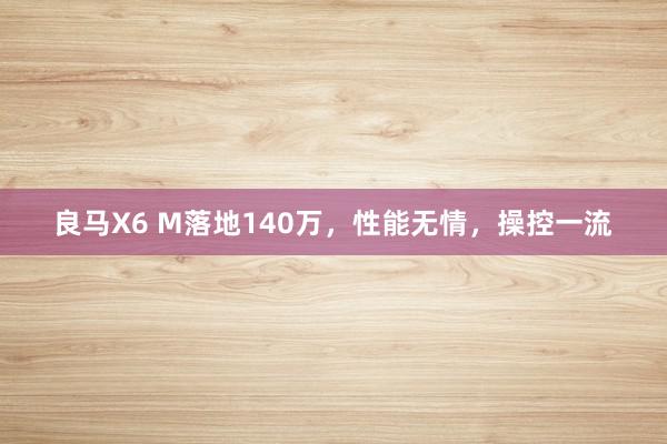 良马X6 M落地140万，性能无情，操控一流