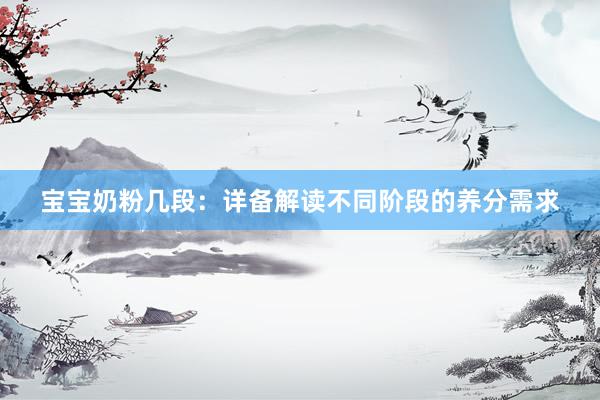宝宝奶粉几段：详备解读不同阶段的养分需求